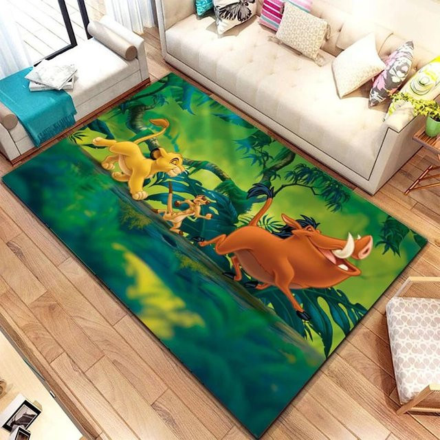 Verspielter Teppich im Savannen-Stil mit Tier-Motiven für Kinderzimmer und Wohnzimmer, Mehrfarbig, Breite: 60 cm, Länge: 90 cm - Bild 1
