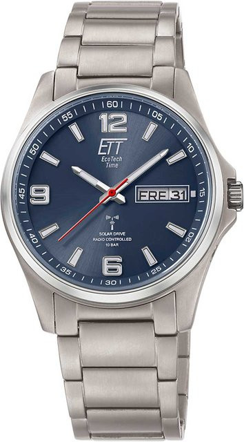 ETT Herrenuhr Everest, Solar, Funkuhr, Titan, Blau, 41 mm - Bild 1