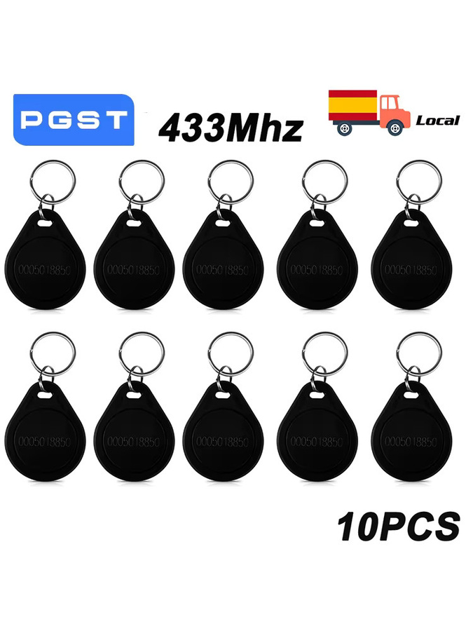 PGST 10er Set Drahtlose RFID Transponder 433MHz für Smart Home Sicherheit und GSM Alarmsysteme in Schwarz - Bild 3