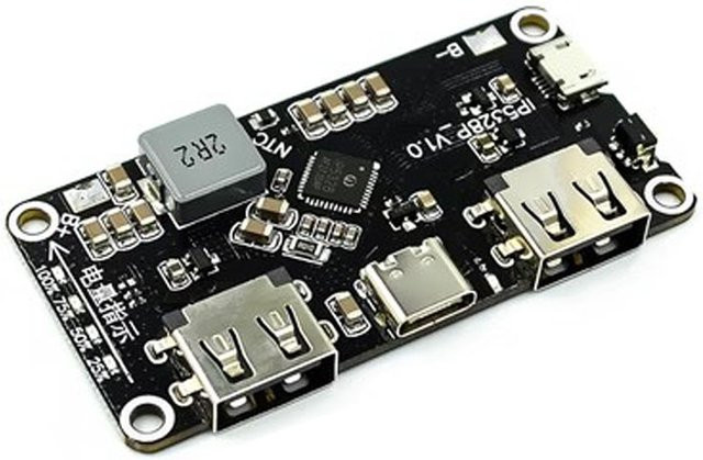 Si Tai&SH IP5328P Dual USB Schnellladegerät mit Type-C 2.0 und QC 3.0 Step-Up Modul in Schwarz - Bild 1
