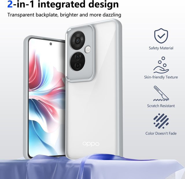 Stoßfeste Silikon Hülle für Oppo Reno 11A 5G CPH2603 in Transparent Matt mit Luftkissen-Schutz - Bild 1