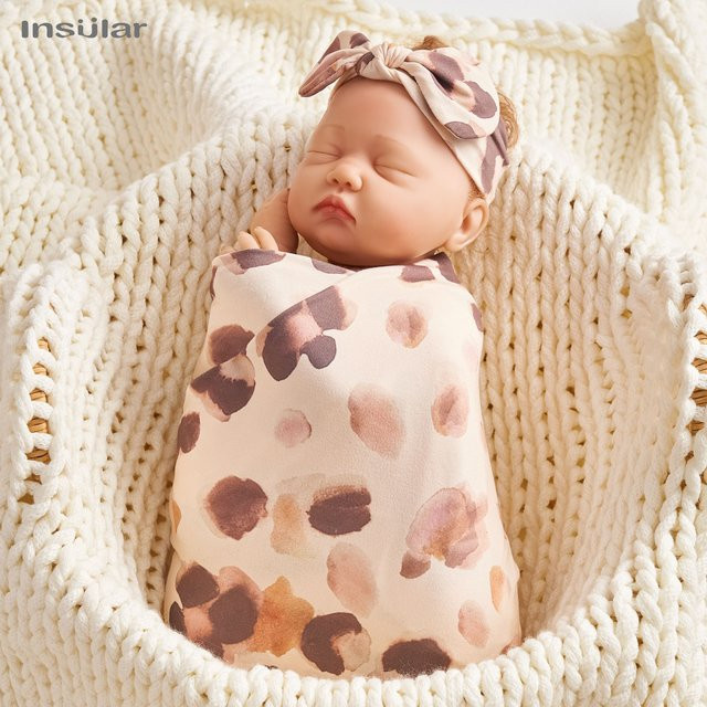 Dreiteiliges Babydecke-Set von Insular mit atmungsaktiver Sommerdecke, Baumwollgaze-Pucktuch und Badetuch in Mehrfarbig mit Tiermotiv - Bild 1