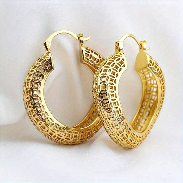 Creolen Messing, Gold, Damen - Bild 1