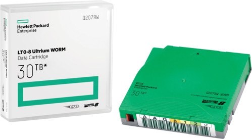 HP HPE Ultrium WORM Data Cartridge LTO-8 mit 12TB/30TB Kapazität in Grün (Q2078W) - Bild 1