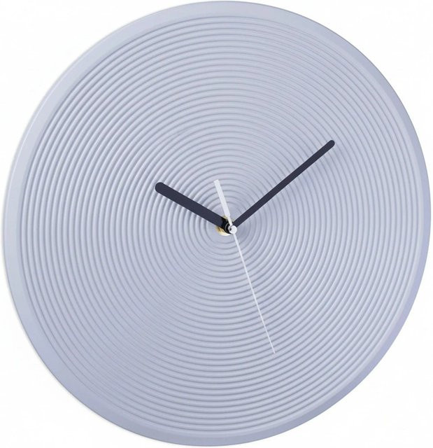Relaxdays Wanduhr in Grau und Schwarz, minimalistisches Design aus Kunststoff und Eisen, rund, Durchmesser: 30,5 cm - Bild 1