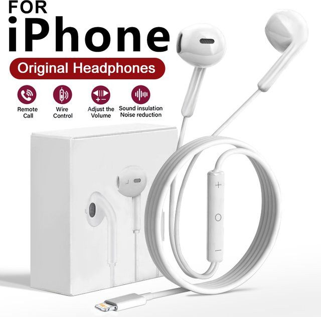 Apple Original In-Ear-Kopfhörer mit Kabel und 3,5 mm Klinkenanschluss in Weiß für iPhone, iPad und Laptop - Bild 1
