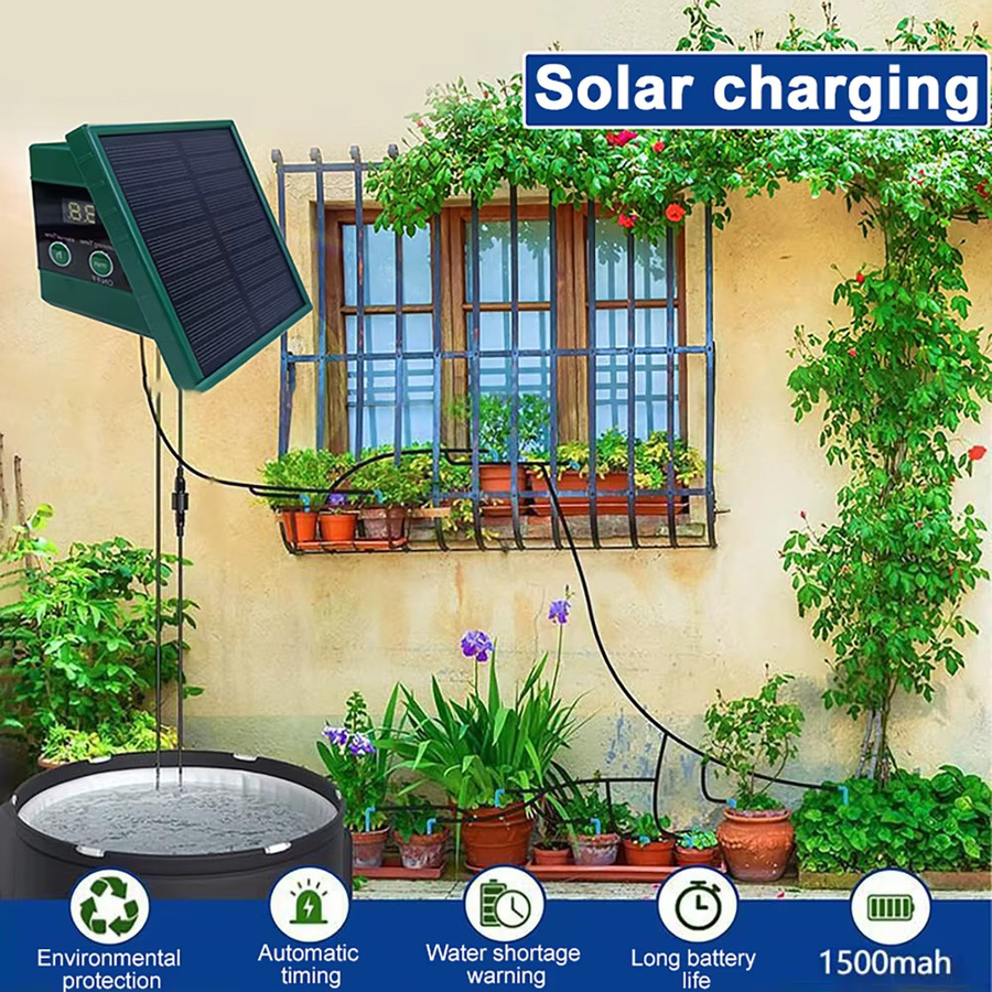 Dreamburgh Solarbetriebener Garten-Tropfbewässerungstimer für Balkon und Pflanzentöpfe in Grün - Bild 2