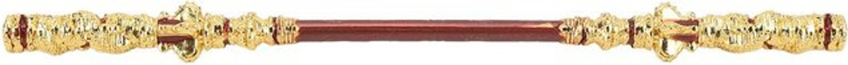 Koogeelife Ruyi Goldener Stab Dekorationsobjekt aus Metall in Gold, 22 cm - Bild 1