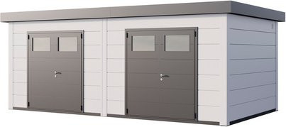 Telluria Gerätehaus DUO in Weiß B/H/T: 672 x 265 x 388 cm - Bild 1