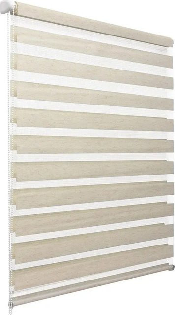 Sol Royal SolDecor DL2 Doppelrollo Day & Night in Beige mit Leinenoptik, B: 120 cm, H: 150 cm - Bild 1