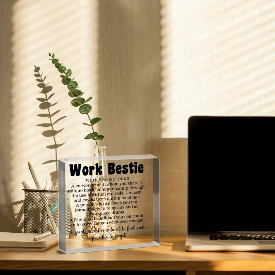 Transparentes Acryl-Schreibtischschild als dekoratives Büro-Geschenk für Kollegen und Mitarbeiter - Bild 4