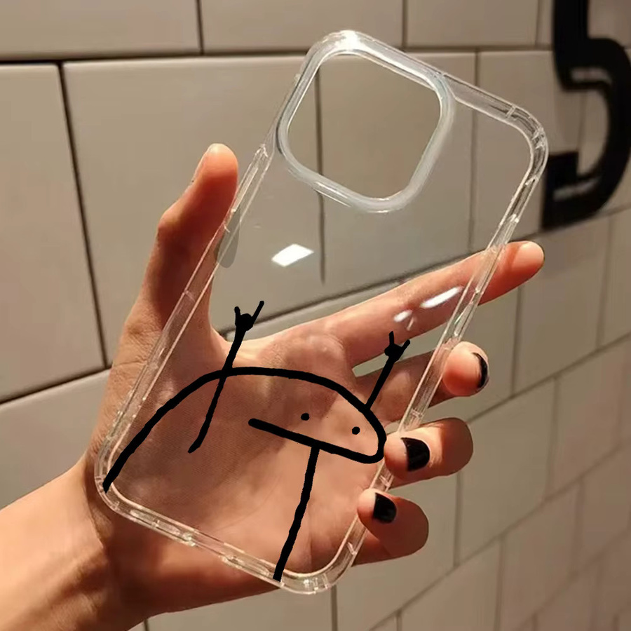 Silikon Soft Cover Handyhülle mit schwarzem Linienmuster für iPhone Modelle, Schwarz/Transparent - Bild 3