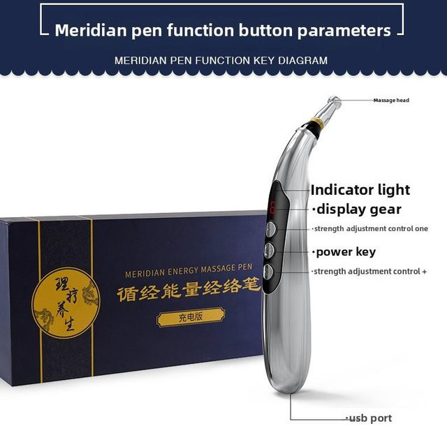 Binchi Health Technology Meridianstift Elektronischer Akupunkturstift, Schwarz - Bild 1