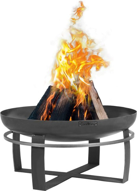 CookKing Feuerschale Viking mit umlaufendem Tragegriff, Schwarz, Durchmesser: 80 cm, Höhe: 36 cm - Bild 1