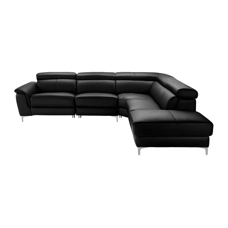 Vente-unique Relaxsofa Sitia in Schwarz aus Leder mit L-Form und motorisierter Funktion - Bild 2