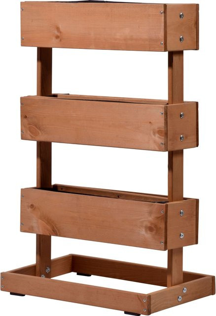 Dobar Vertikalbeet 58525e aus Kiefer mit 3 Pflanzkästen in Braun - Bild 1