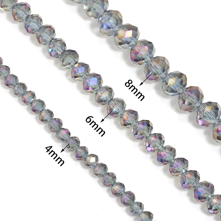 louleur Kristallperlen, lila, transparent, Glasperlen, Unisex - Bild 2