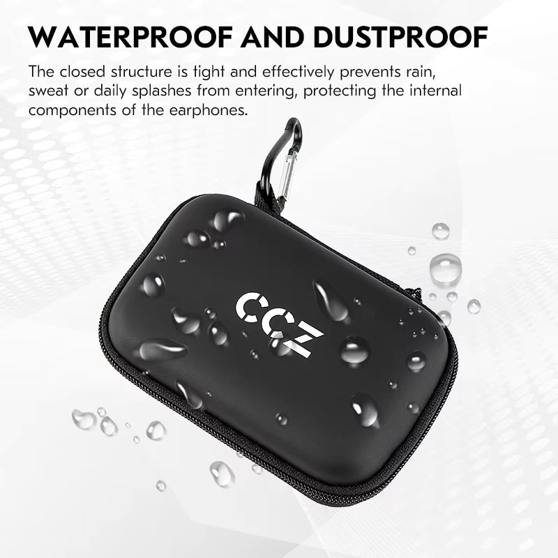 CCZ ZC02 EVA Multifunktionale Kopfhörer-Tasche in Schwarz, Wasserdicht und Staubdicht für Kabel und Ohrstöpsel - Bild 2