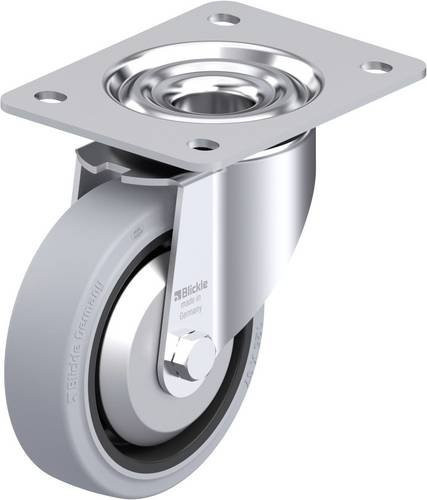 Blickle Stahlblech-Lenkrolle LK-POEV 125KAD-3-SG-FA in Grau und Schwarz mit 125 mm Rad-Durchmesser und einer Tragfähigkeit von 250 kg - Bild 1
