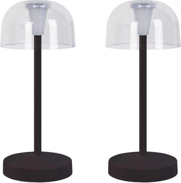Näve GOMBA Akku-Tischleuchte 2er-Set, Schwarz, Höhe: 18,5 cm - Bild 1