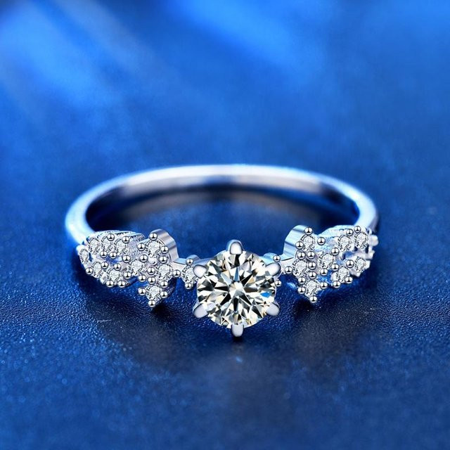 Ring 925 Silber, Moissanite, Diamant, Damen - Bild 1