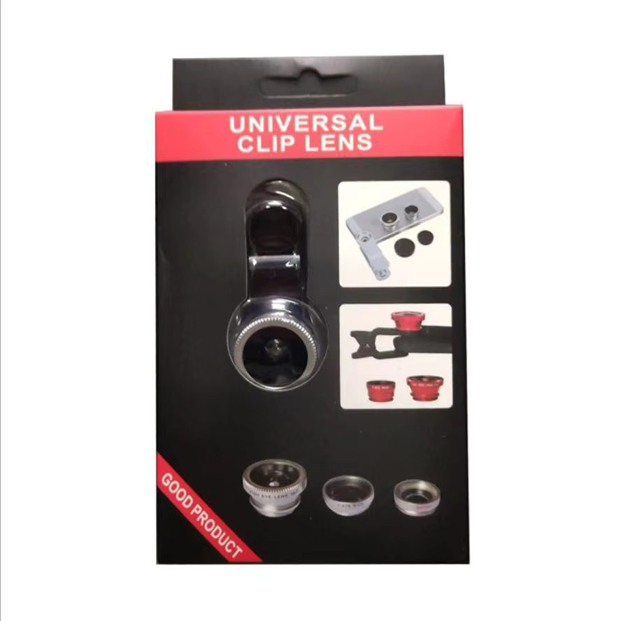Universal 3-in-1 Clip-On Handy-Objektiv-Kit mit Fishing Eye, Makro und Weitwinkel in Gold - Bild 3