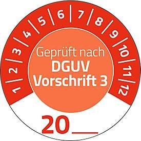 Avery Zweckform 7907 Prüfplaketten DGUV Vorschrift 20__ zum Selbereintragen, rot, Ø 30 mm, 80 Stück - Bild 1
