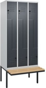 C+P Z-Spind Classic PLUS Sitzbank mit 6 Fächern und Sicherheits-Drehriegel, Sitzfläche aus Buche-Hartholz, B/T/H: 212,0 x 90,0 x 81,5 cm - Bild 1