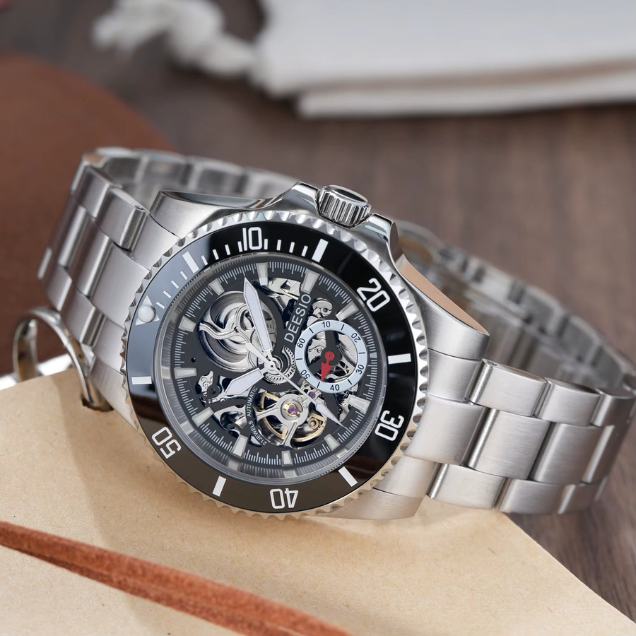 Deesio Armbanduhr Automatik, Edelstahl, Schwarz, Herren - Bild 2