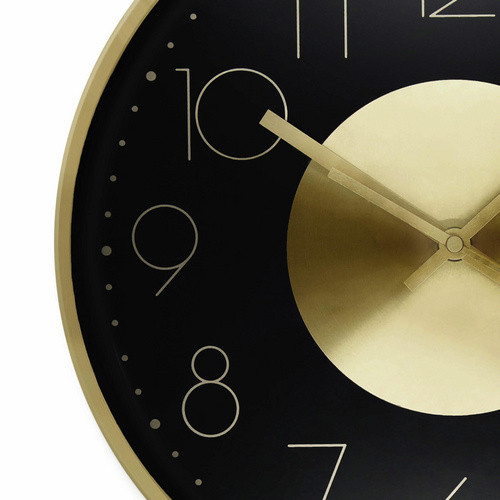 K&L Wall Art Moderne Wanduhr aus Aluminium und Kunststoff in Gold-Schwarz, Durchmesser: 30 cm - Bild 3