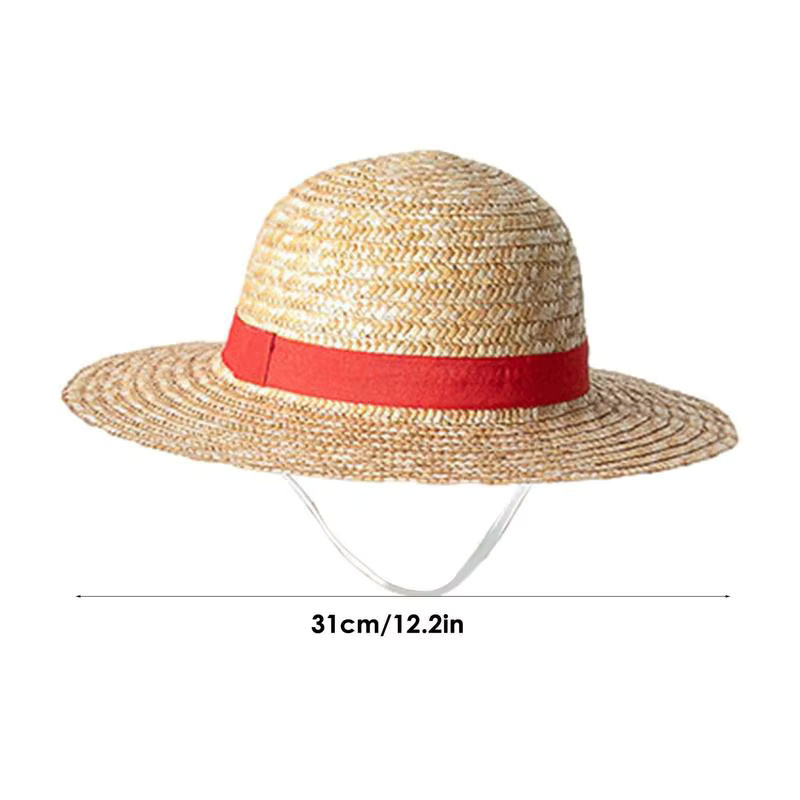 One Piece Luffy Cap, Strohhut, Cosplay Prop, Unisex, Piraten, Zubehör - Bild 6