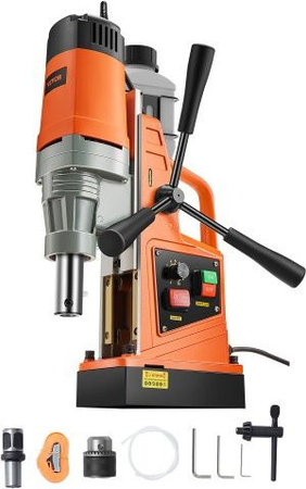 VEVOR Magnetbohrmaschine 1550 W mit 50 mm Bohrdurchmesser, 500 U/min, Orange, Elektrische Magnetbohr Maschine für Metalloberflächen in Industrie und Heimwerkerbereich
