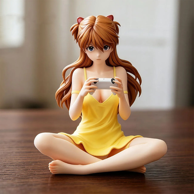 Bandai Asuka Sitzende Pose Anime-Figur, Einzelfigur, 11,5cm - Bild 1