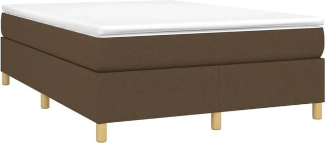 vidaXL Boxspringbett mit Matratze Dunkelbraun B/T/H: 140 x 190 x 35 cm mit Taschenfedern und Hybrid-Schaumstoff - Bild 1