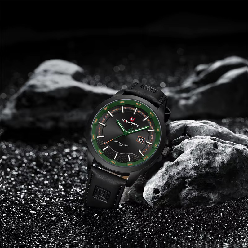 Naviforce Armbanduhr, Quarz, Leder, Schwarz, Herren - Bild 3