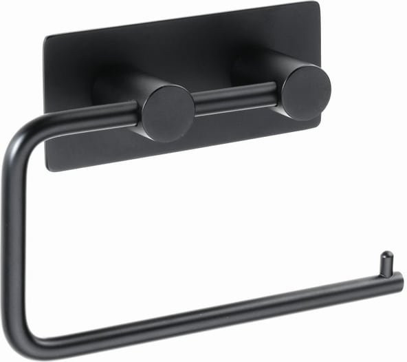 BEASY Toilettenpapierhalter aus Edelstahl in Schwarz zur selbstklebenden Montage für Bad und WC, B/T/H: 4,2 x 14,5 x 10,0 cm - Bild 1