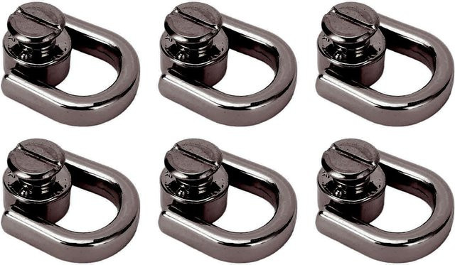 20 Stück GoolRC D-Ringniete mit Gewinde aus Zinklegierung und Eisen in Grau und Silber, Maße: B: 16 mm, T: 9,5 mm - Bild 1