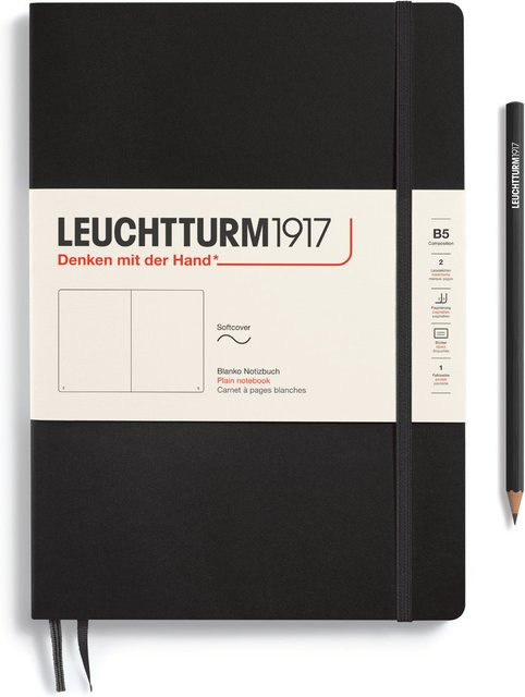 LEUCHTTURM1917 Notizbuch Composition blanko Softcover B5 Schwarz - Bild 1