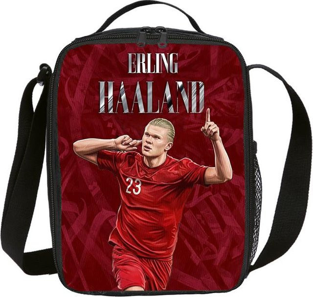 Isolierte Lunchtasche Haaland Fußballstar von Fancy Style Studio, rote auslaufsichere Thermotasche für Sport und Lebensmittelaufbewahrung - Bild 1