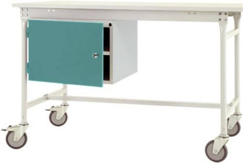 Manuflex Mobiler Gehäuse-Unterbau ZB4733.5021 in Wasserblau RAL 5021 mit 1 Tür und Einlegeboden für Tischtiefe 800 mm - Bild 1
