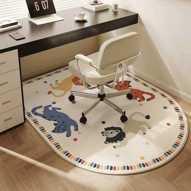 VIKAMA Cartoon Bodenmatte für Kinder mit Motiv, rund, Multicolour, Durchmesser: 120 cm - Bild 1