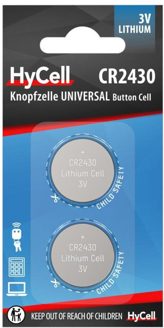 HyCell CR2430 Knopfzellen im 2er Blister, Silber - Bild 1
