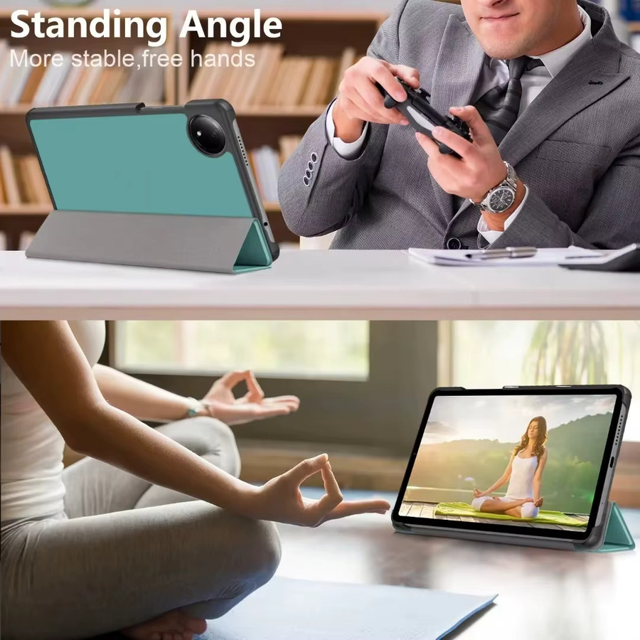 Magnetische Trifold Schutzhülle aus PU-Leder für Xiaomi Redmi Pad SE 2024 8,7 Zoll in Blau - Bild 5