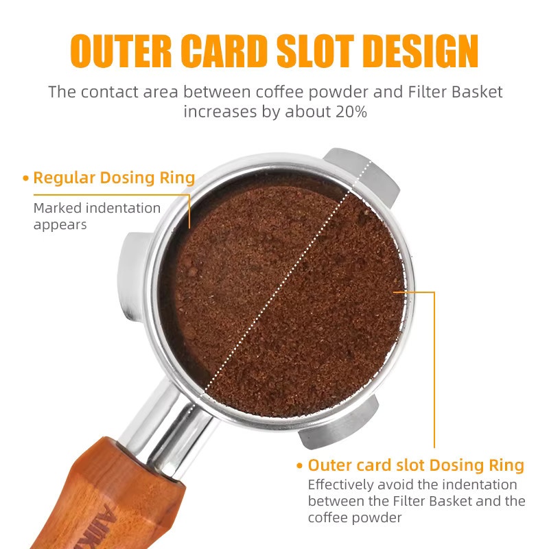 Kisshome Kaffee Dosierring aus Edelstahl in Silber für Breville Siebträger Espresso Maschinen, Durchmesser: 54 mm - Bild 3