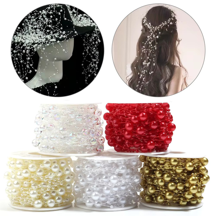 louleur Perlenkette, Imitation Perle, 10 Yards, Unisex - Bild 4