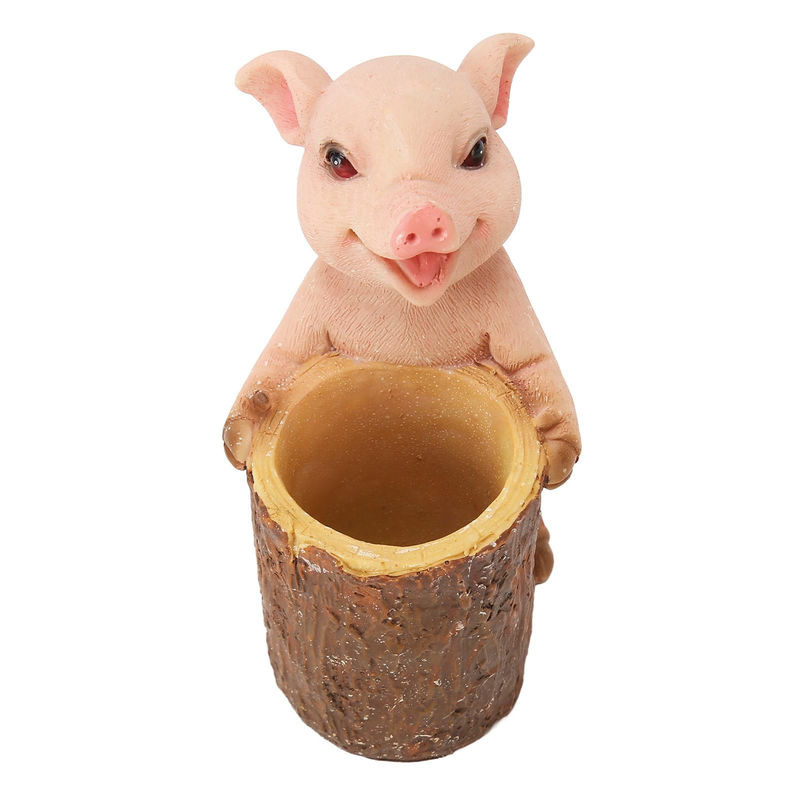 Igeteck Mini-Schwein Figur aus Kunstharz in Rosa handbemalt als Dekoration für Zuhause und Auto - Bild 5