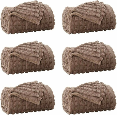 6er-Set vidaXL Wohndecken aus Fleece in Kamel, B/B: 200 x 150 cm