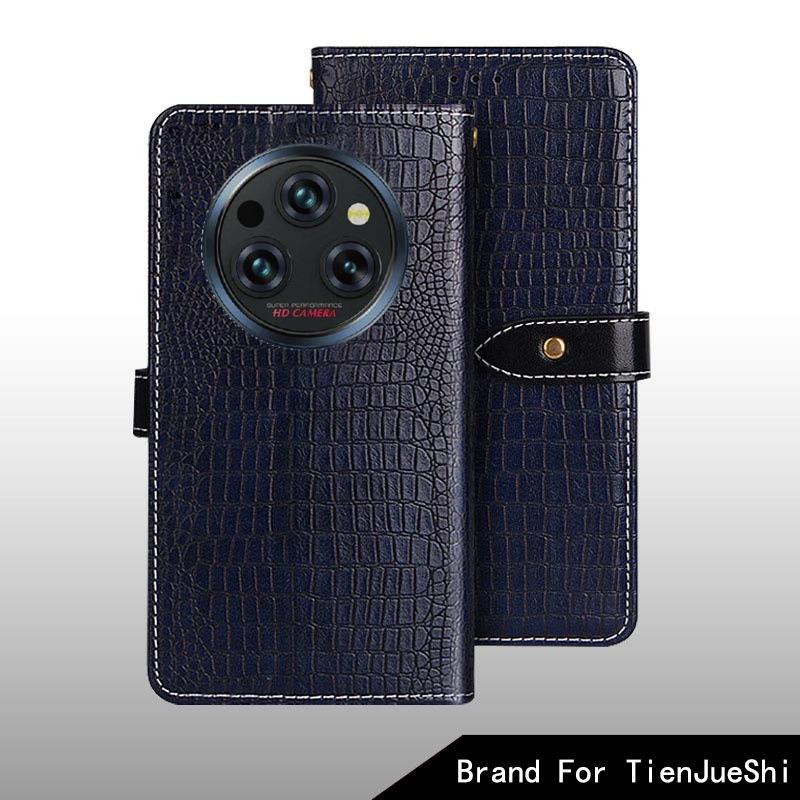 BONUMUM Klapphülle im Krokodilmuster aus Leder mit Kartenfächern für dein Oukitel WP Pro in Schwarz oder Blau - Bild 2