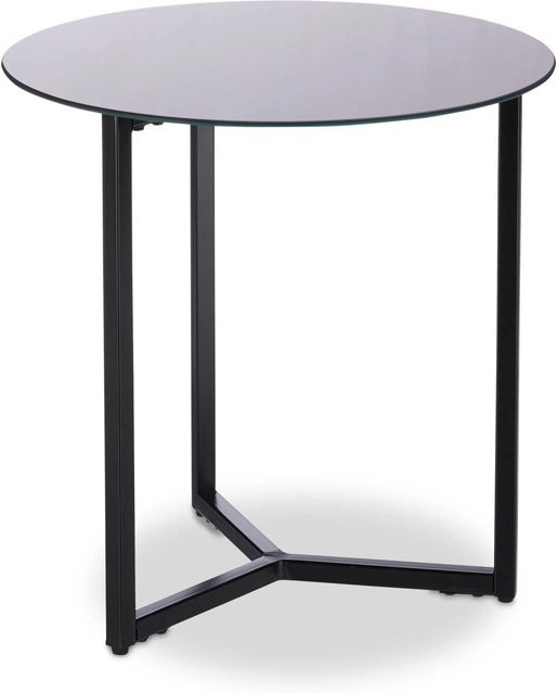 Relaxdays Beistelltisch aus Glas und Metall in Schwarz, rund, B/T/H: 50 x 50 x 51 cm - Bild 1