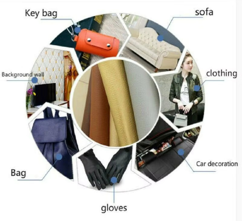 Litschi bedrucktes PU-Kunstleder in Türkis, Blau und Multicolour für DIY-Projekte wie Taschen, Kleidung oder Accessoires - Bild 3